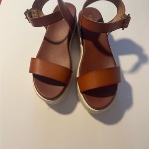 MIA Brown Leather Sandals